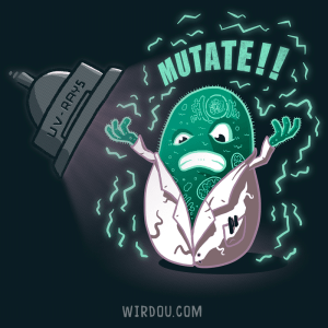 ciencia, humor, divertido, gracioso, célula, mutación, ADN, rayos uva, mutante, evolución