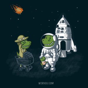 ciencia, humor, divertido, gracioso, science, fun, funny, dinosaurio, dinosaur, meteorite, cute, meteorite, t rex,