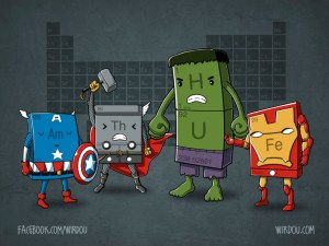 science, fun, funny, scientist, curiosity, curious, chemistry, biology, cute, design, illustration, drawing, ciencia, divertido, curioso, vengadores, avengers, hulk, thor, captain america, capitán américa, iron man, periodic table,. tabla periódica